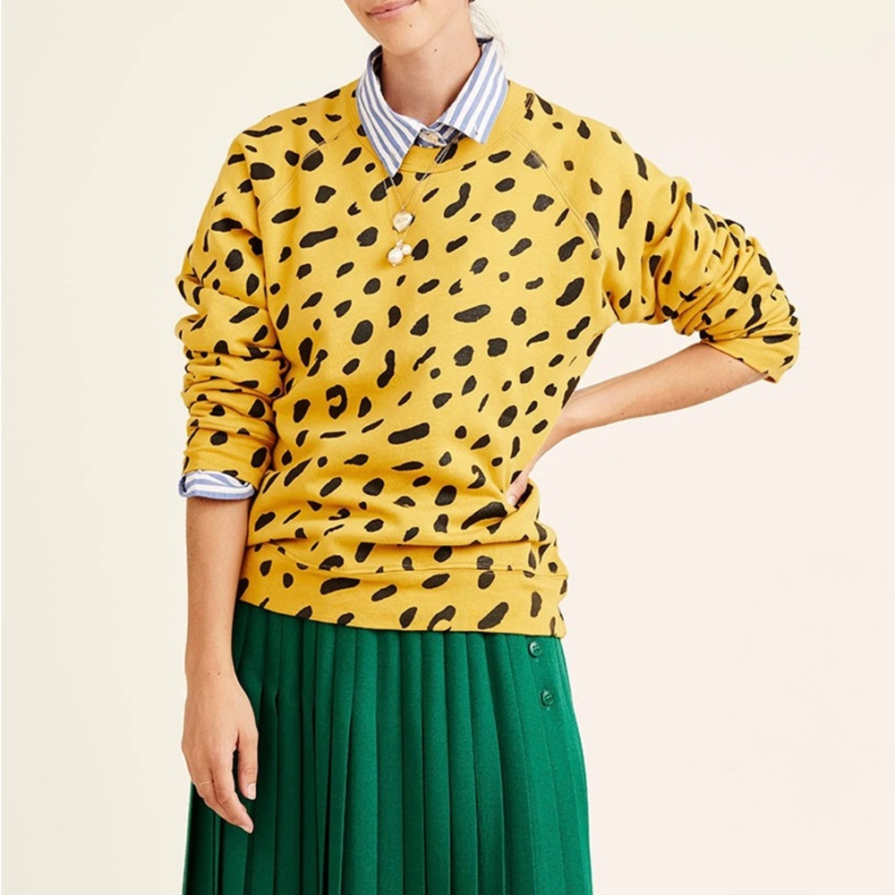 Clare V. Jaguar Graphic Sweatshirt in Marigold‎ & Black